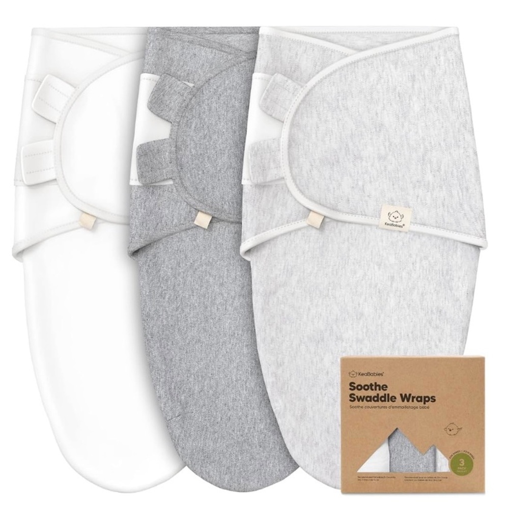 KEABABIES SOOTHE SWADDLE WRAPS 3 PACK